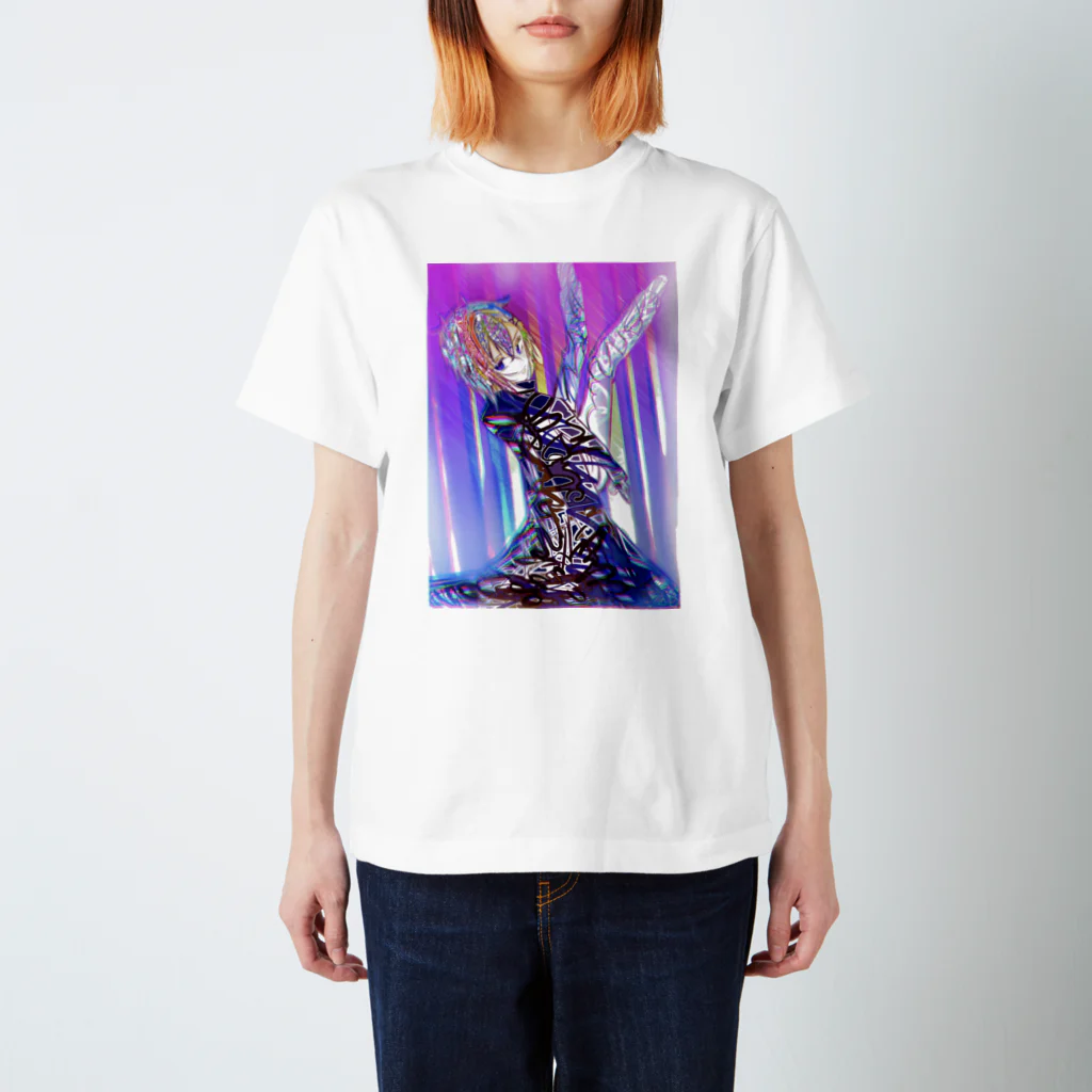 銀海りきる🦎🎨のステンドグラス風男の子（銀） Regular Fit T-Shirt