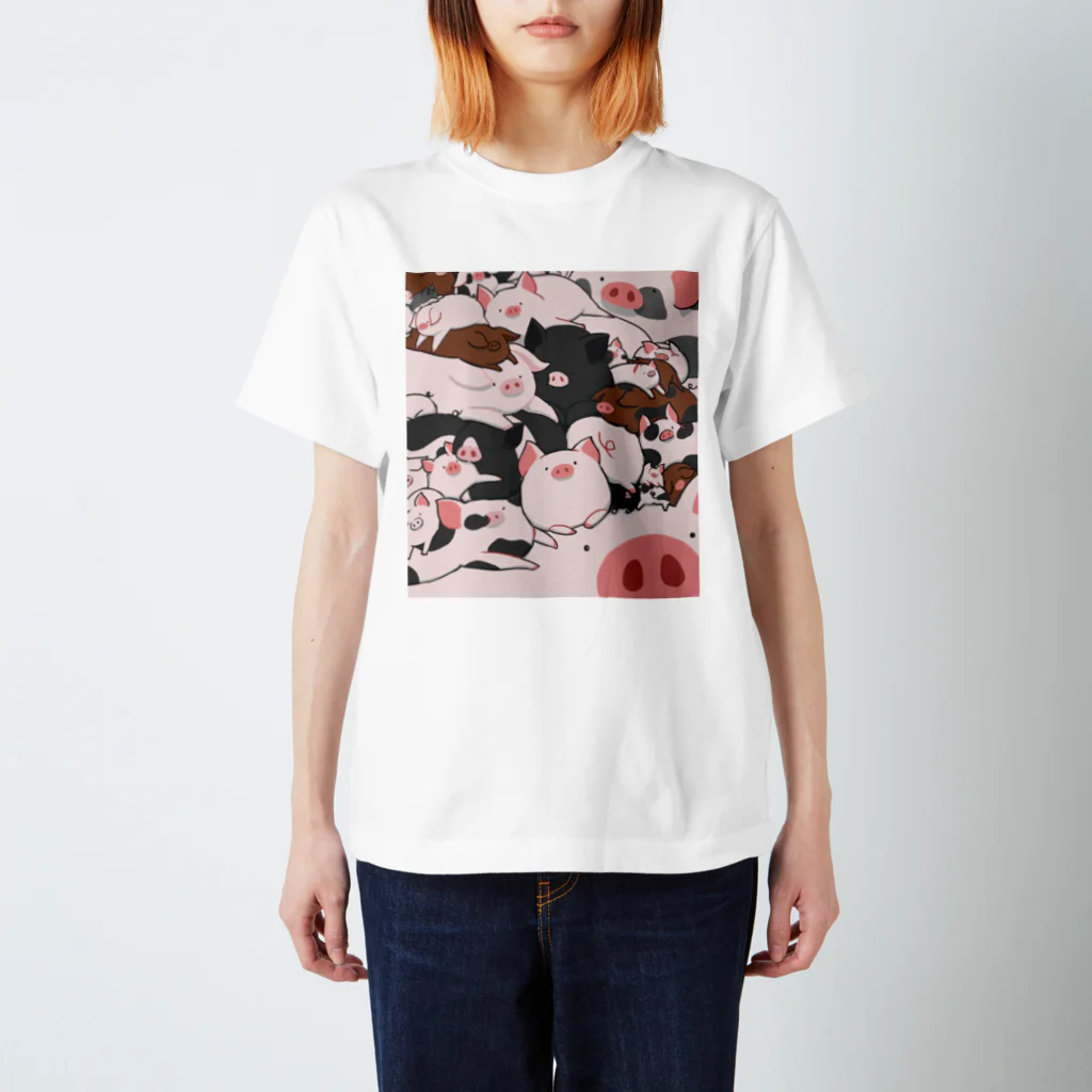 BUTA-CHANsのぶたちゃんず　ぶたまみれイラスト Regular Fit T-Shirt