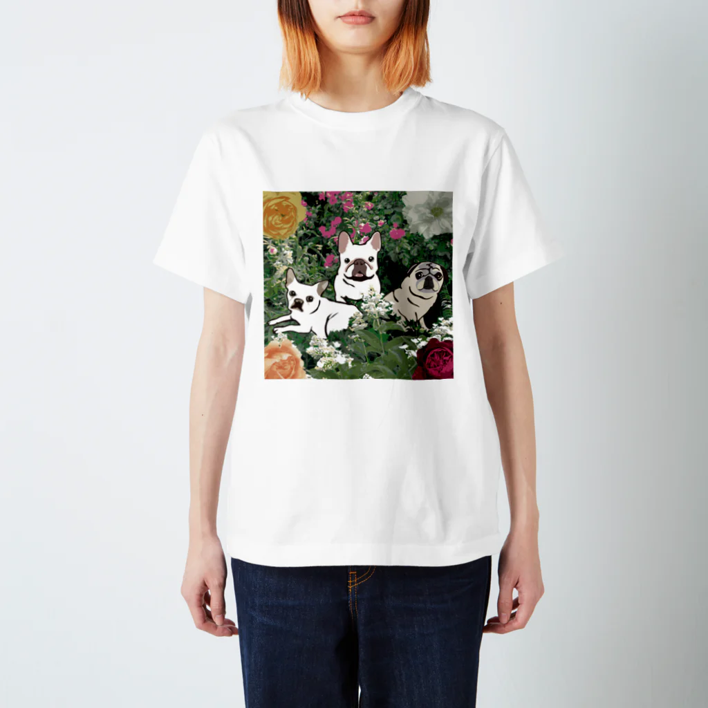 裏ひぐちのお茶目コトさん万平PUG STYLE スタンダードTシャツ