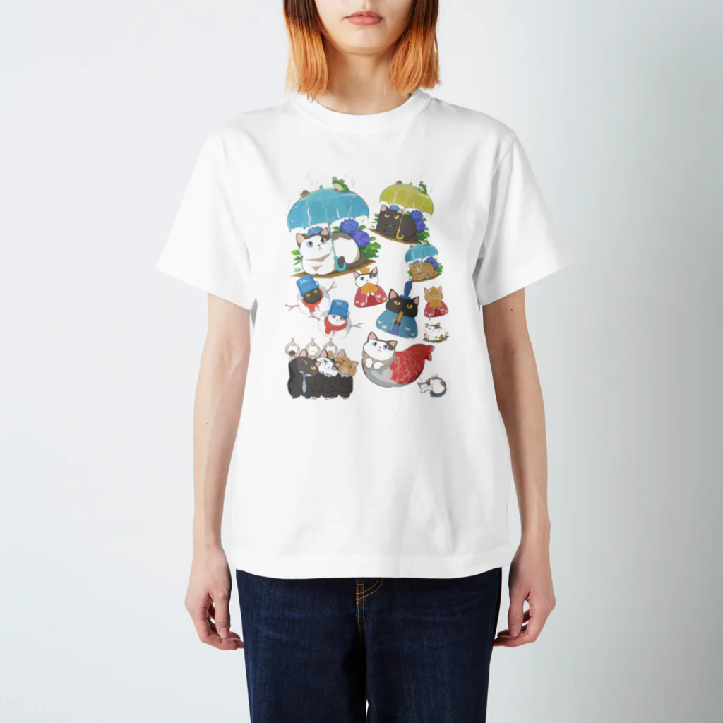 だいこくの猫絵生活ショップのいろんなちろ&まめこ&ふーこ_プチイラスト Regular Fit T-Shirt