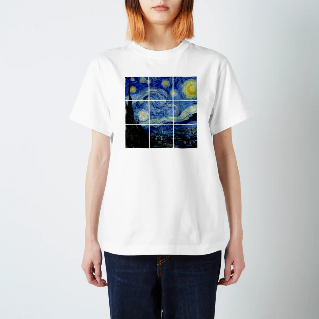 art-LaboのSquare ゴッホ 【世界の名画】 星月夜 ポスト印象派 絵画 美術 art Regular Fit T-Shirt