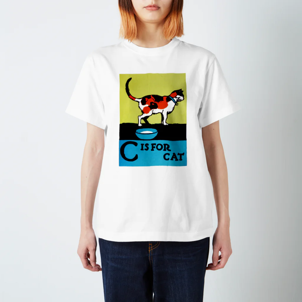 動物アルファベットのCはキャットのC スタンダードTシャツ