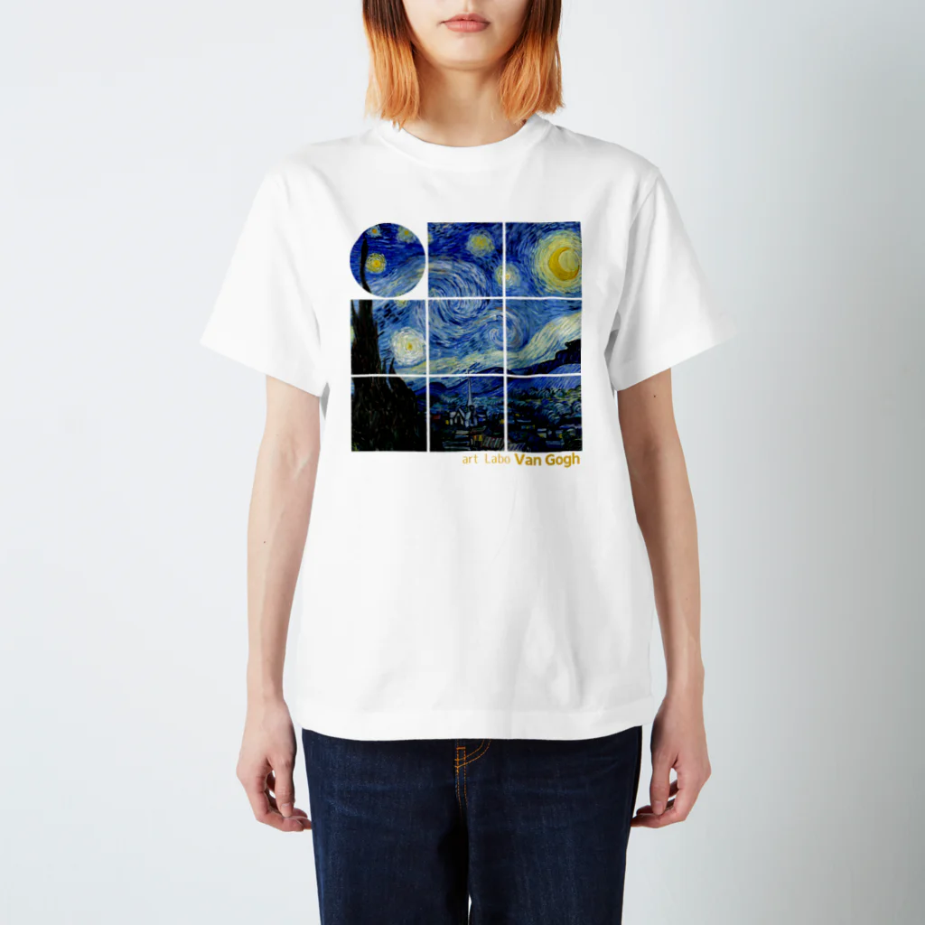 art-LaboのSquare2 ゴッホ 【世界の名画】 星月夜 ポスト印象派 絵画 美術 art Regular Fit T-Shirt