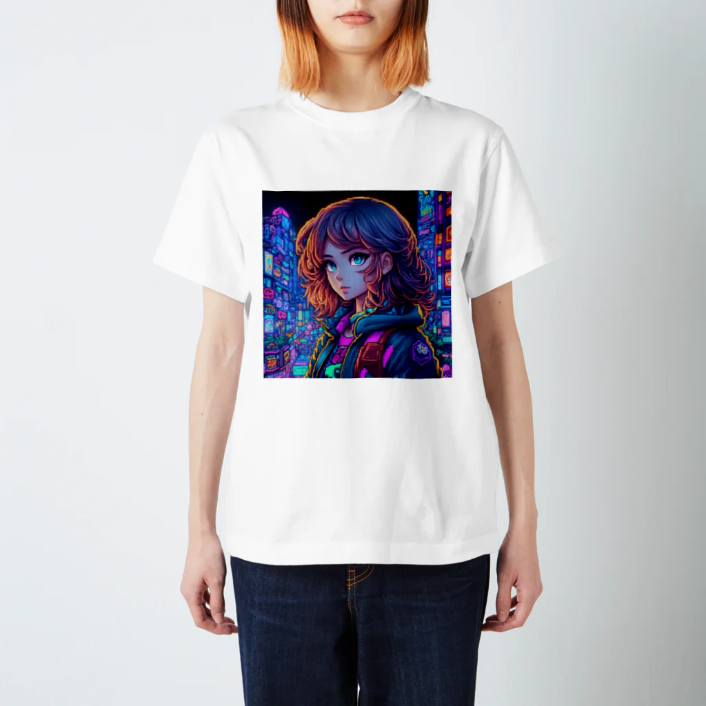 aokitaのAI art girl -pixel art- Regular Fit T-Shirt