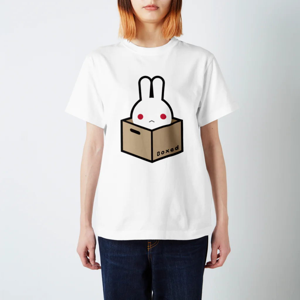 ツギハギ ニクの【Boxed * Rabbit】カラーVer Regular Fit T-Shirt