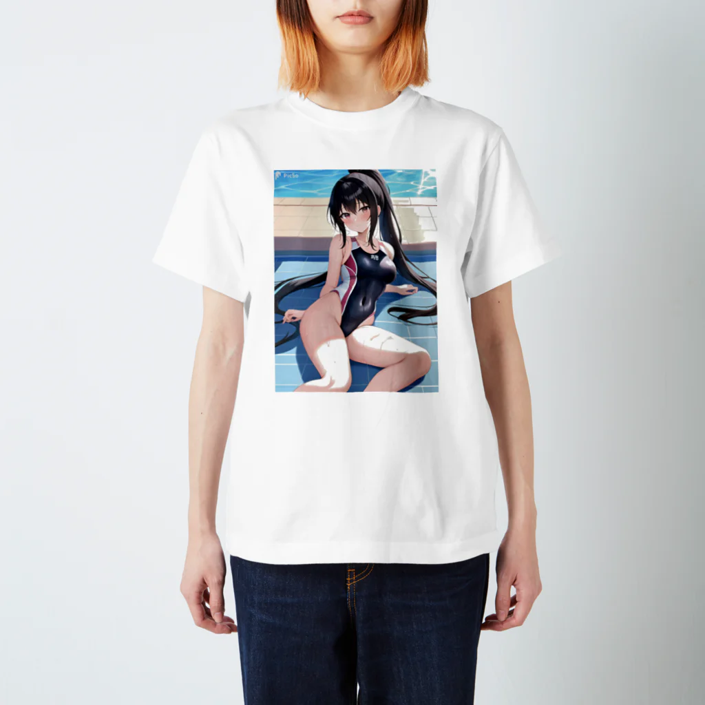 yukihumi-tougouの競泳水着少女 スタンダードTシャツ