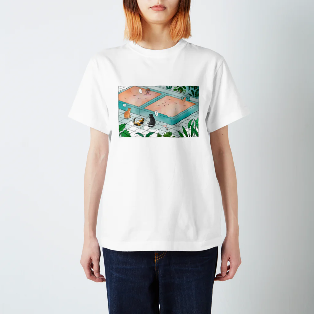 けいこんぶのネコと風呂と草 スタンダードTシャツ