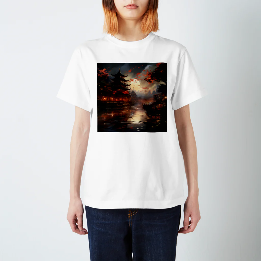 sota-vnの和風夜景デジタルアート Regular Fit T-Shirt