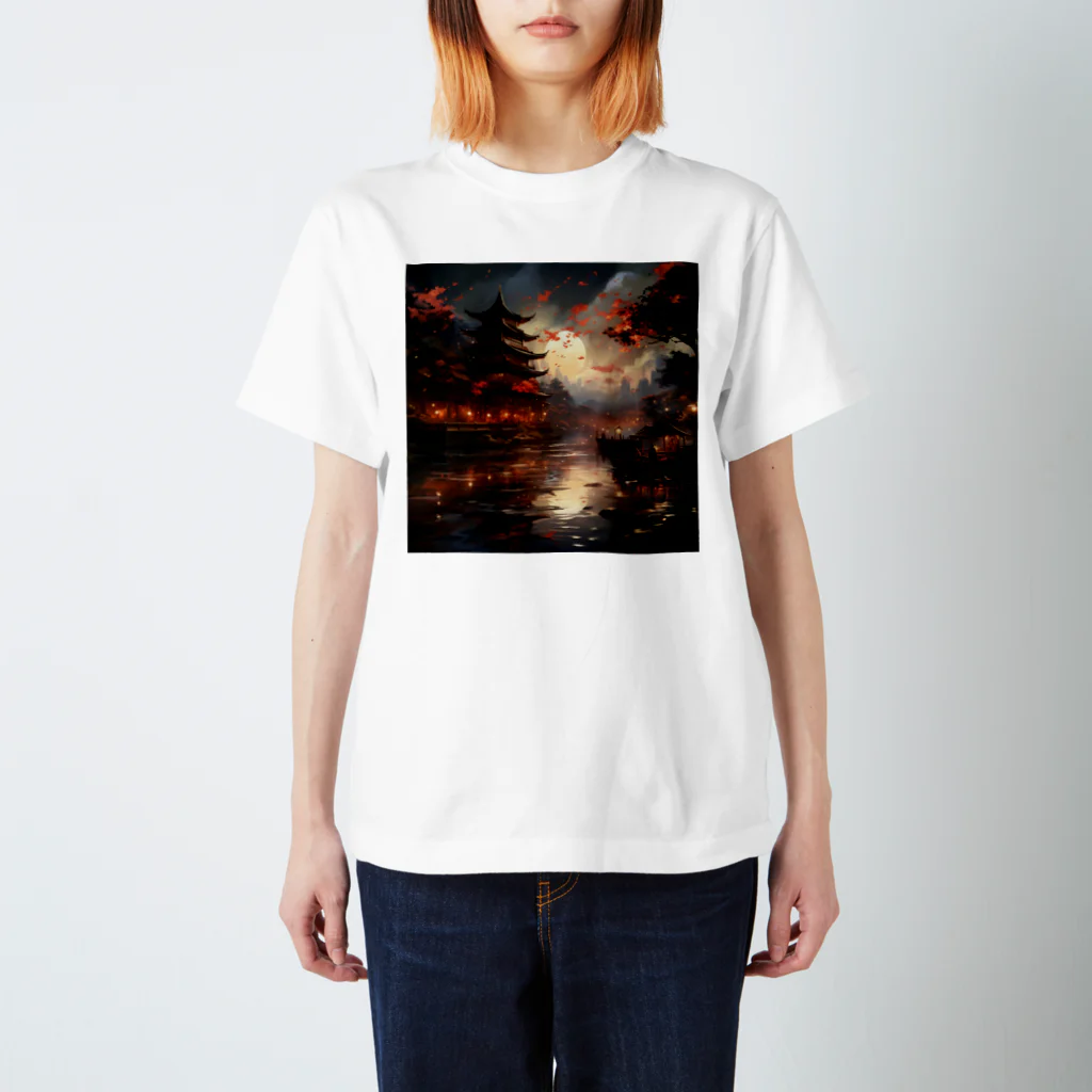 sota-vnの和風夜景デジタルアート スタンダードTシャツ