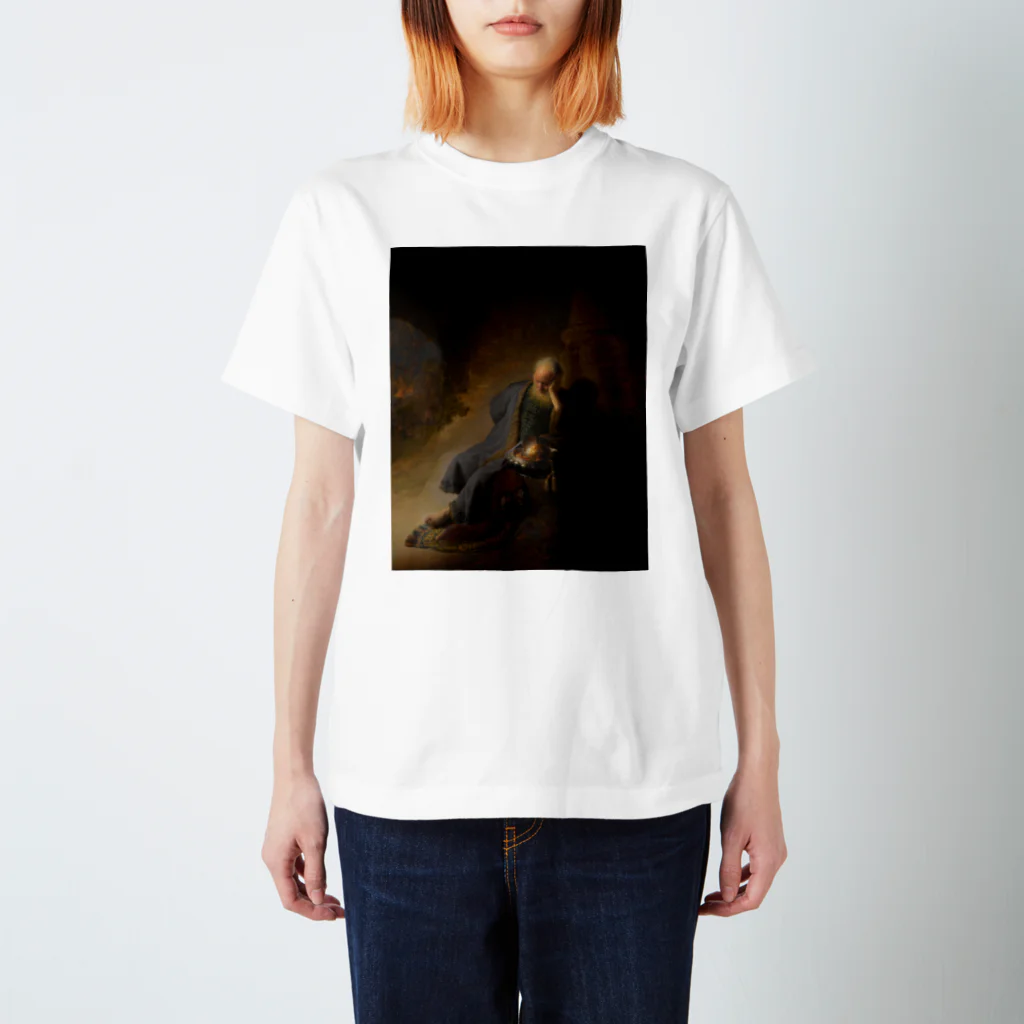 世界美術商店のエルサレムの滅亡を嘆くエレミヤ /  Jeremiah Lamenting the Destruction of Jerusalem Regular Fit T-Shirt