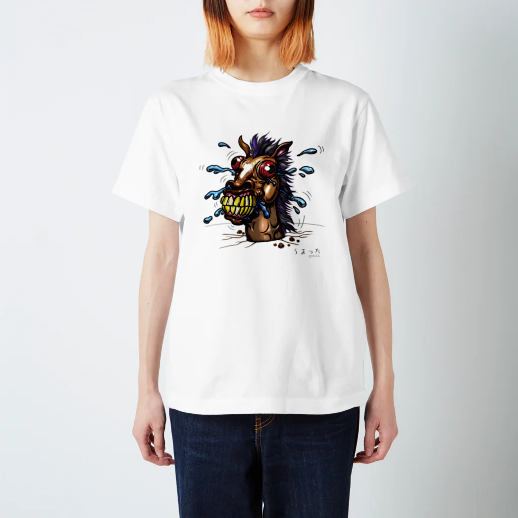 MASA ｜Opensea/NFT Art/SUZURI の馬が…   埋まった[Horse-Hold-Hole] Regular Fit T-Shirt