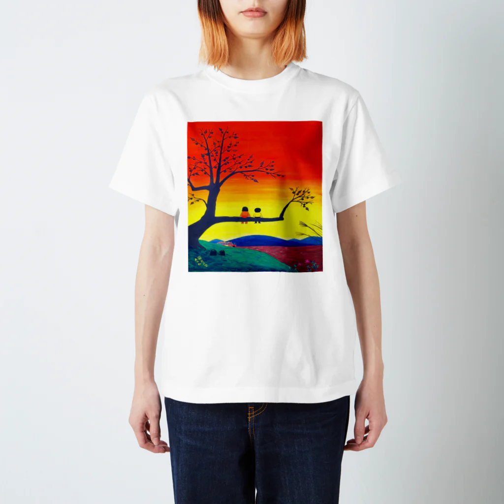 「アートとメルヘンと創作の森グッズ」のアートとメルヘンと創作の森　ノスタルジック　絵画　茜色の空　秋野あかね Regular Fit T-Shirt