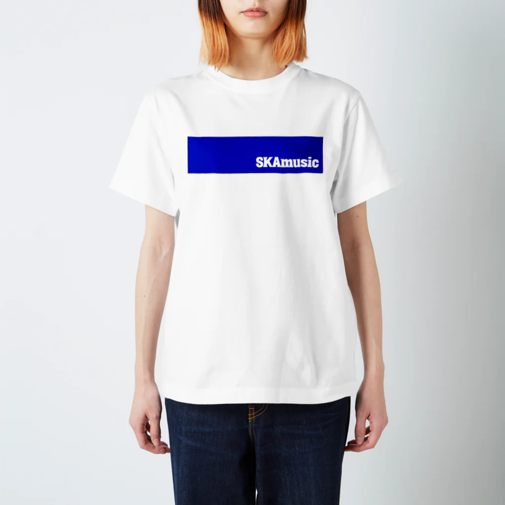 skamuzik a go goのSKAmusic 青シカク スタンダードTシャツ