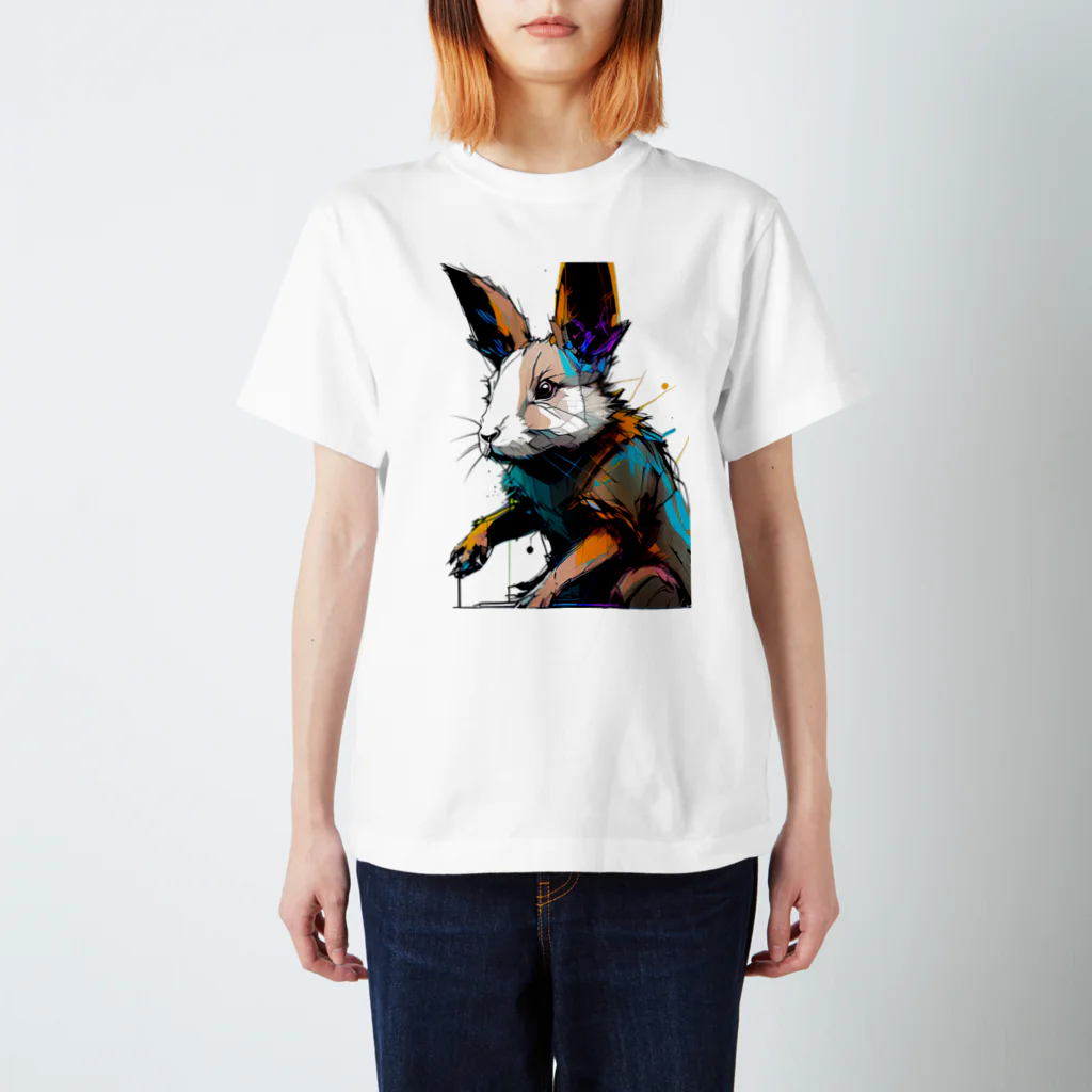 アートワーク探偵のアート風うさぎ Regular Fit T-Shirt