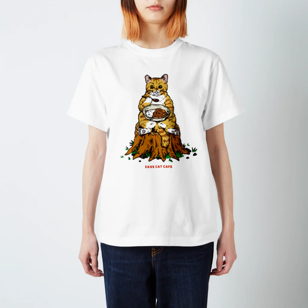 SAVE CAT CAFEのねこカレー（フルカラー×ノーワード） Regular Fit T-Shirt