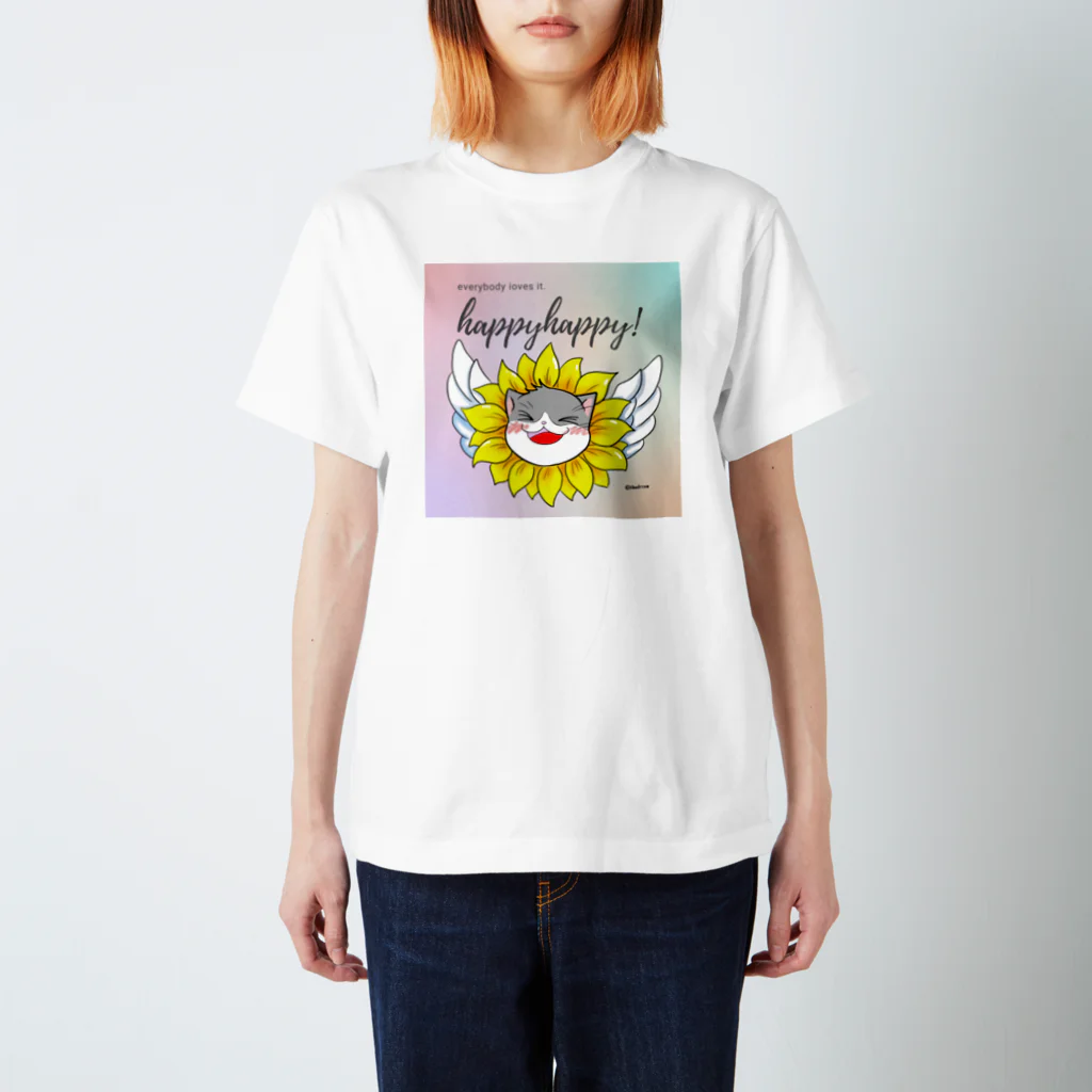 Shadreamのハッピーお花猫さん スタンダードTシャツ