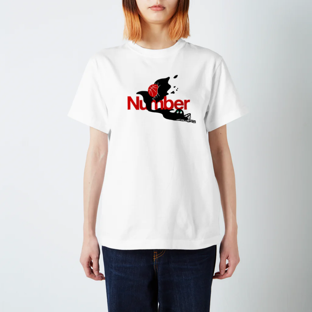 Numberグッズ部（仮）のNumberオバケ バスケレッド スタンダードTシャツ