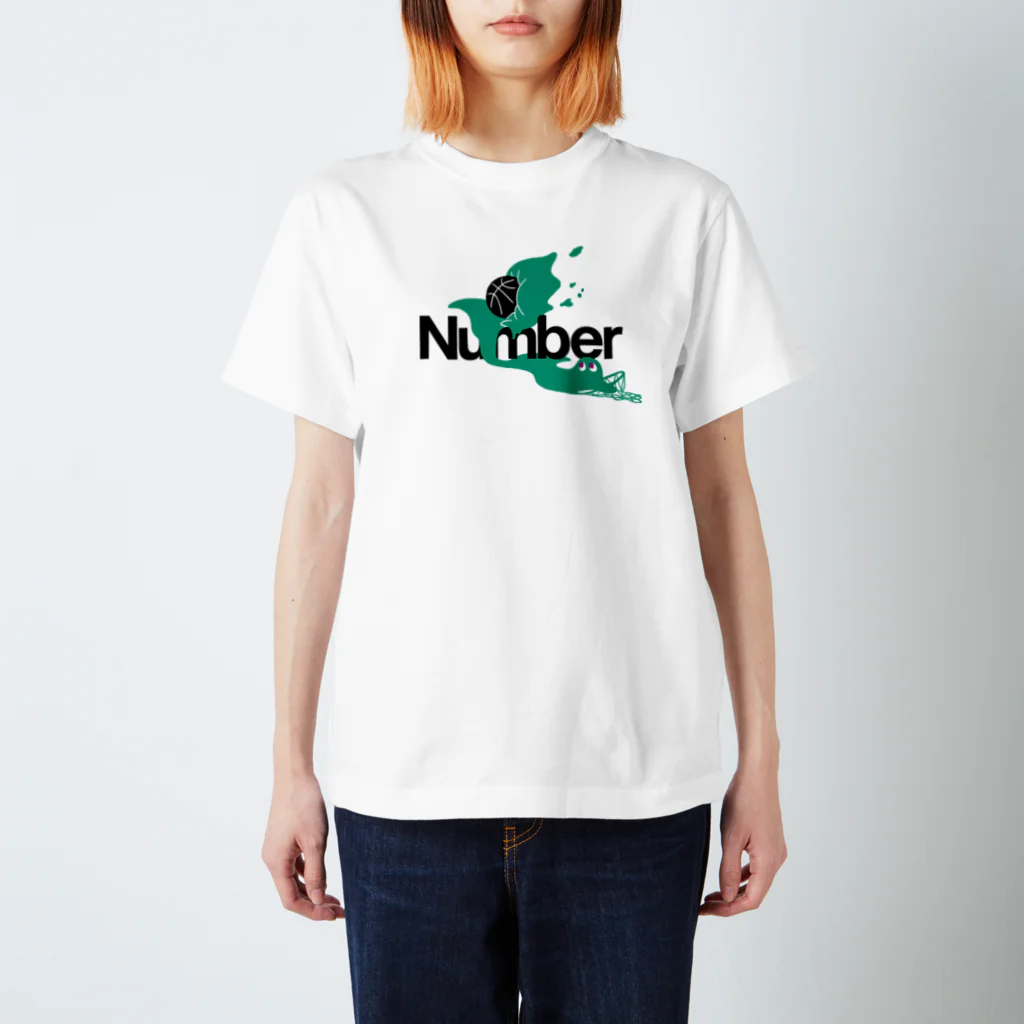 Numberグッズ部（仮）のNumberオバケ バスケグリーン スタンダードTシャツ