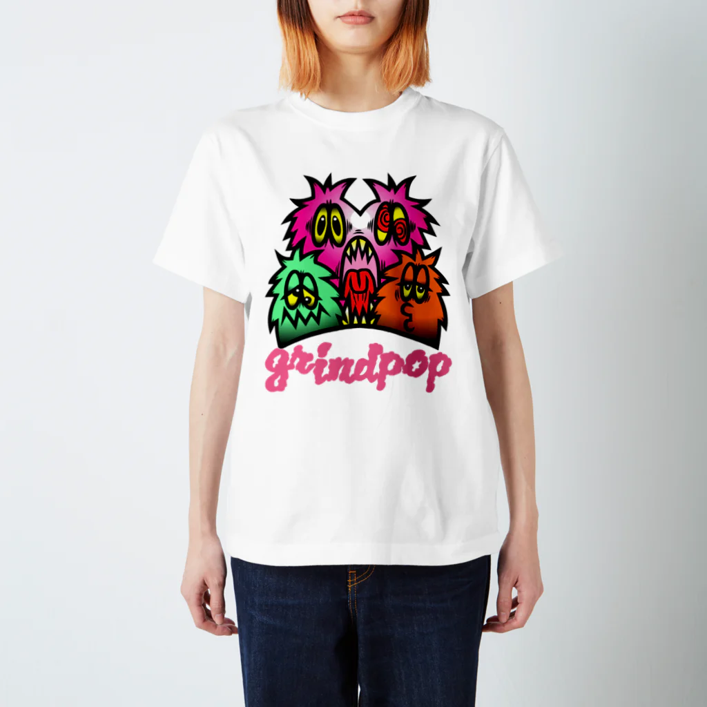 grind popのgp-spiky monsterz PINK Regular Fit T-Shirt