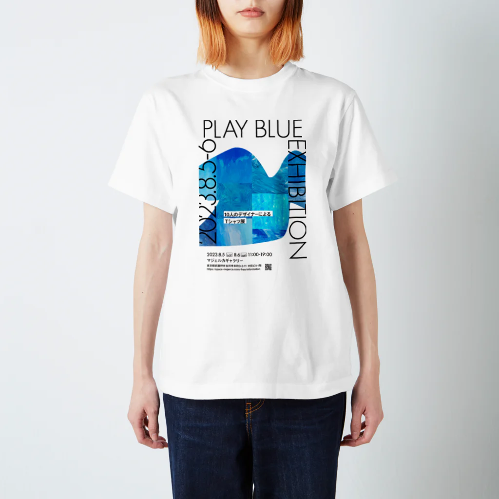 YUKA WATANABE | YUKASUKE Designの【展示DM Tシャツ】PLAY BLUE EXHIBITION スタンダードTシャツ