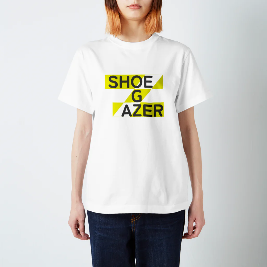 プリーズ・プリント・Tシャツの【SHOEGAZER ロゴT】『SHOEGAZER』※他カラー＆サイズ多種あります。ちなみにこのTシャツの濃色は単純に+737円の設定にさせていただいております。 티셔츠