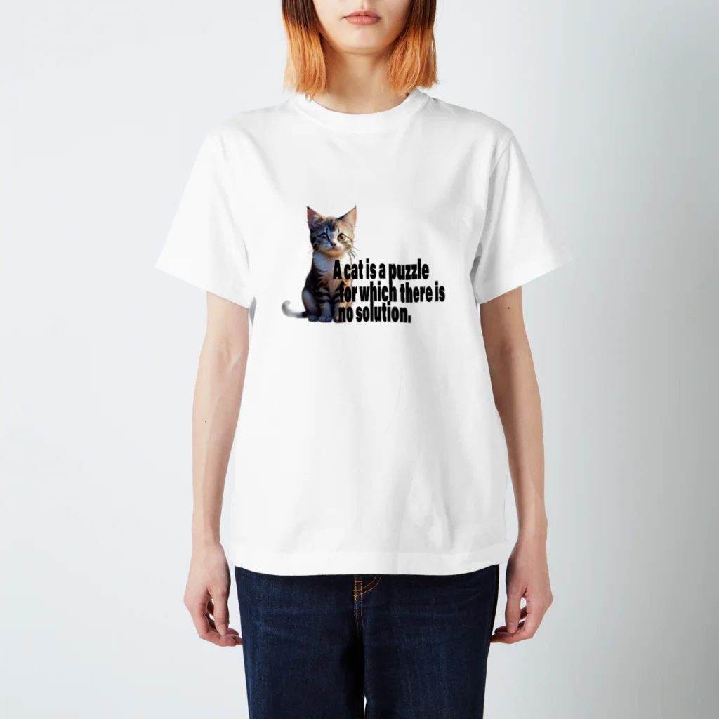 iMaginary Zooの猫は答えのないパズルです。 Regular Fit T-Shirt