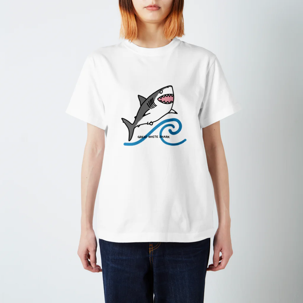 BLUENASHARKのホホジロザメ スタンダードTシャツ