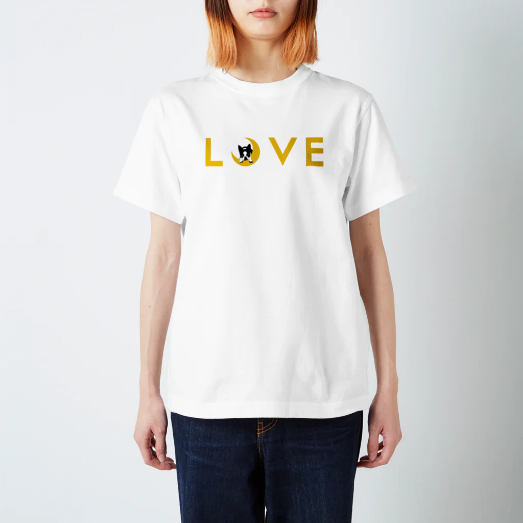 コチ(ボストンテリア)のボストンテリア(月LOVE)[v2.8k] スタンダードTシャツ