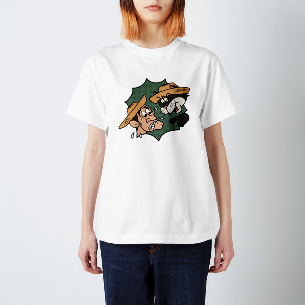 RIKOのそりゃないぜ！猫さん！緑 Regular Fit T-Shirt