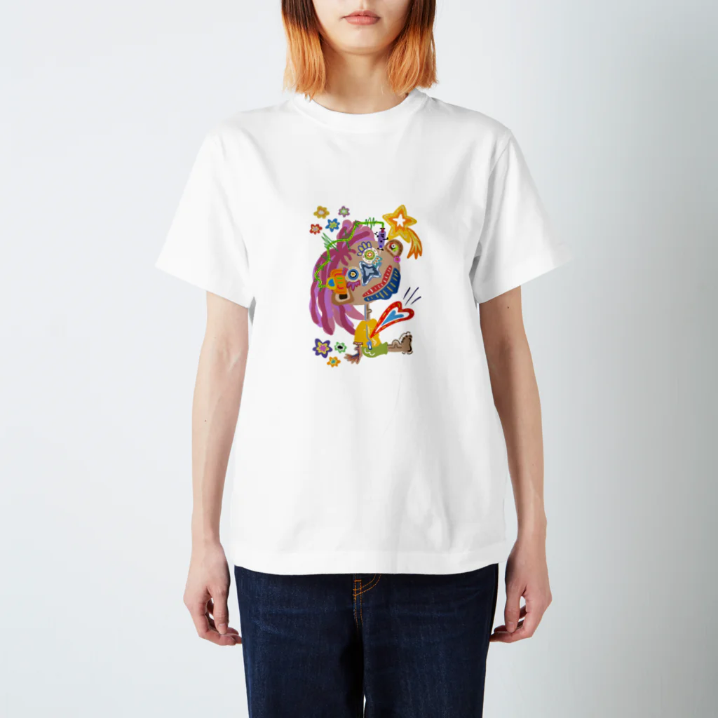 Colorful fam Earthの星ふる夜に スタンダードTシャツ