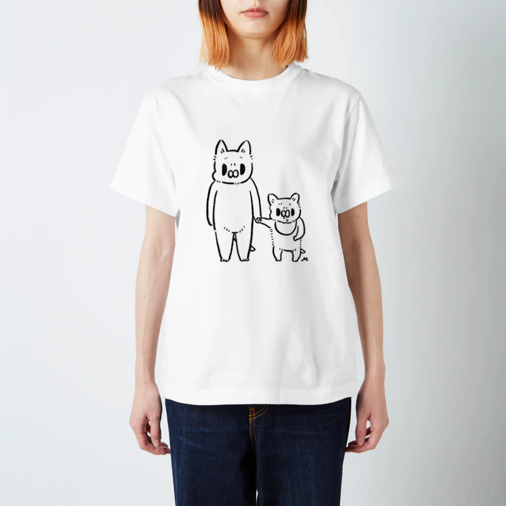 momotoの猫親子柄（単色） Regular Fit T-Shirt