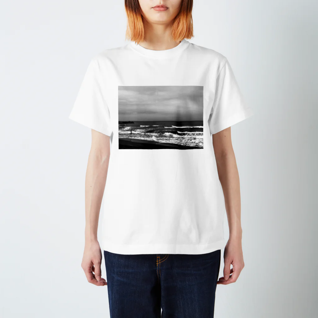 ピヨデザインのICHINOMIYA 海 モノクローム  Regular Fit T-Shirt