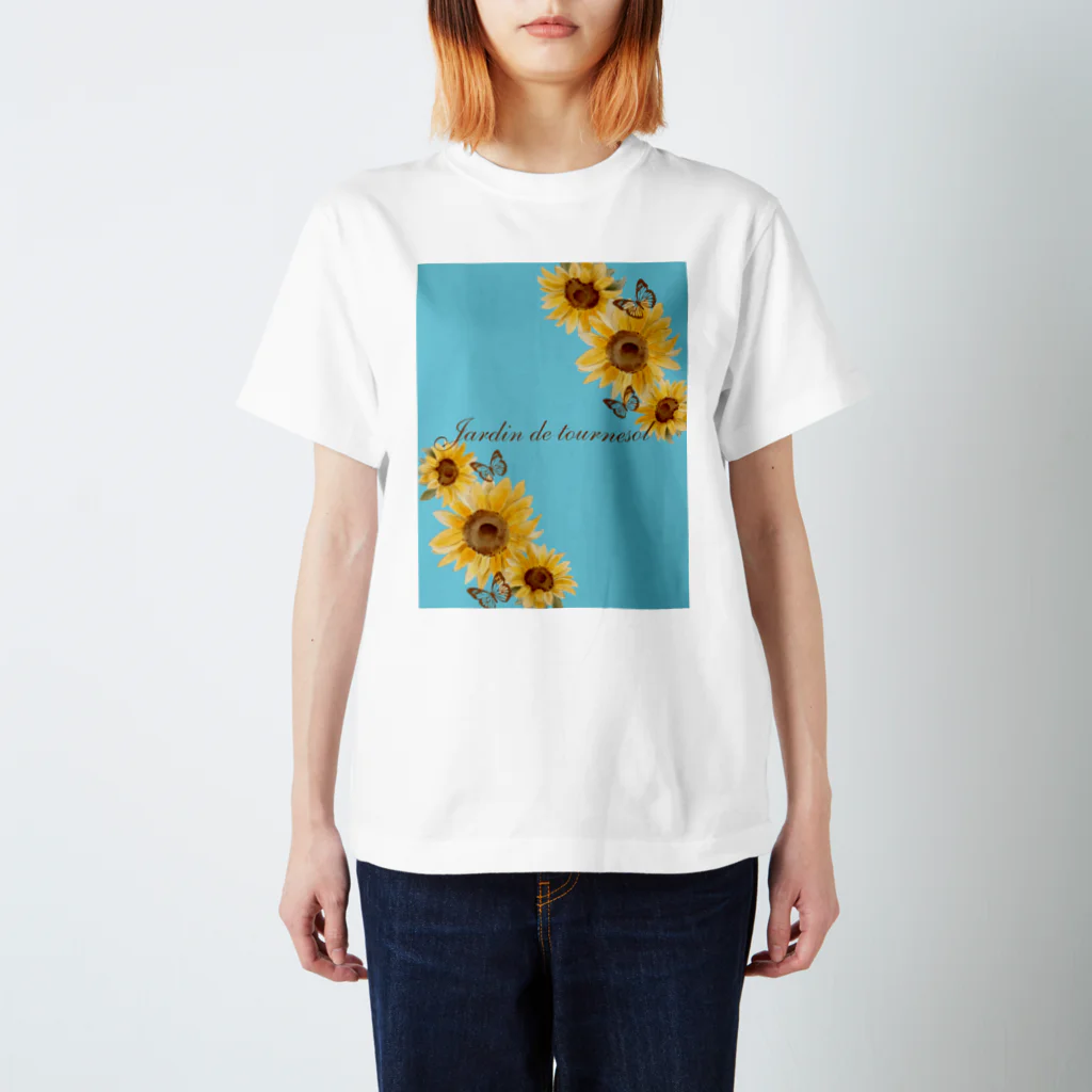 🦋Papillon de la lune🌙のJardin de tournesol（ひまわりの庭）シリーズ スタンダードTシャツ