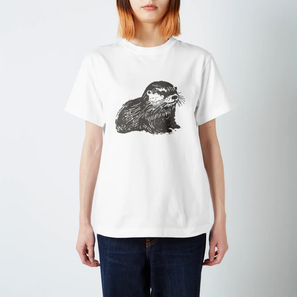 私が欲しいのコツメカワウソちゃん発見(版画風) スタンダードTシャツ