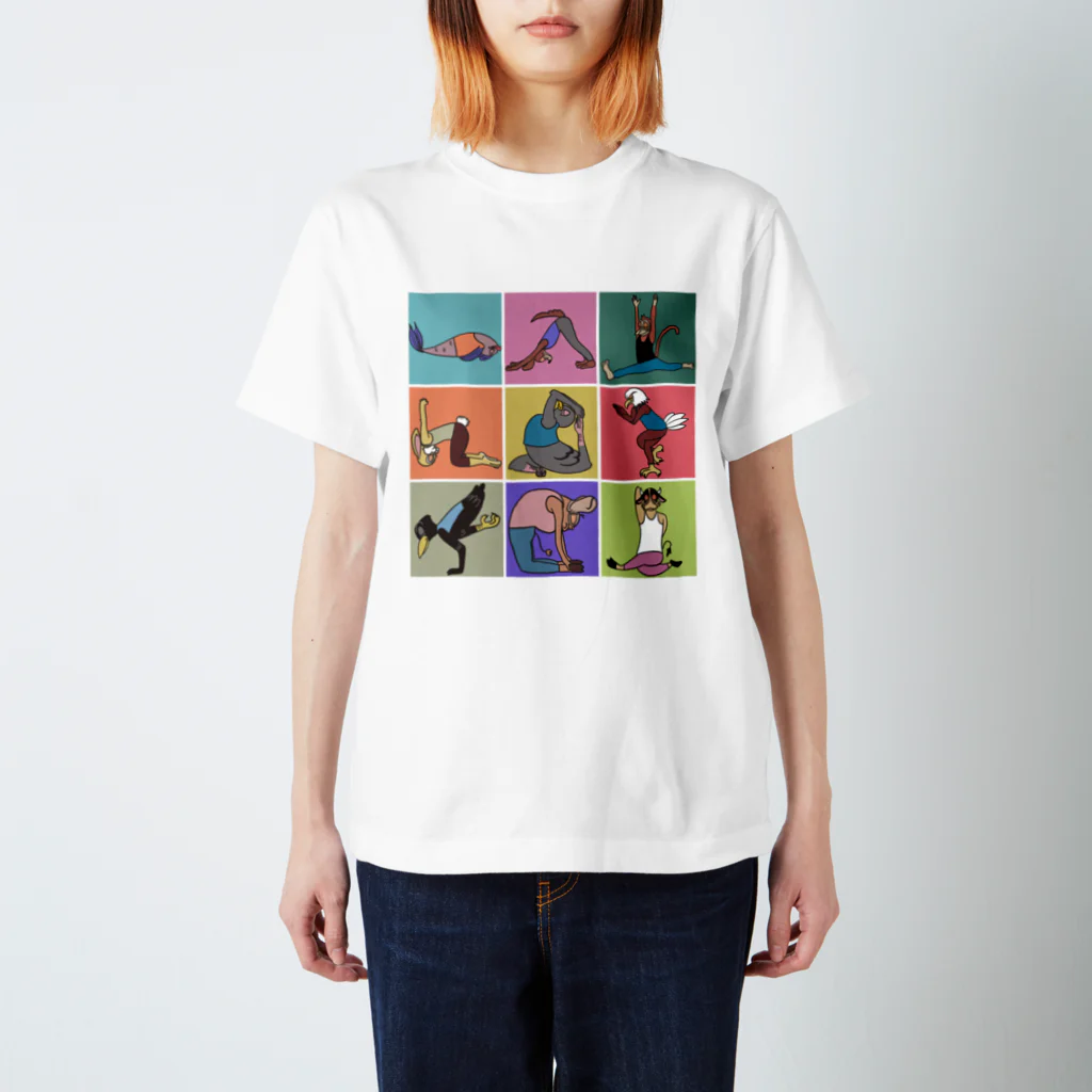 kuuleiのYOGA × Animals スタンダードTシャツ