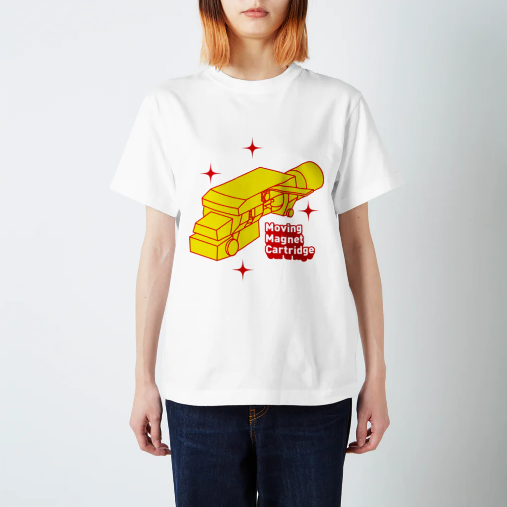 mon shopのレコードプレーヤーのカートリッジデザイン スタンダードTシャツ