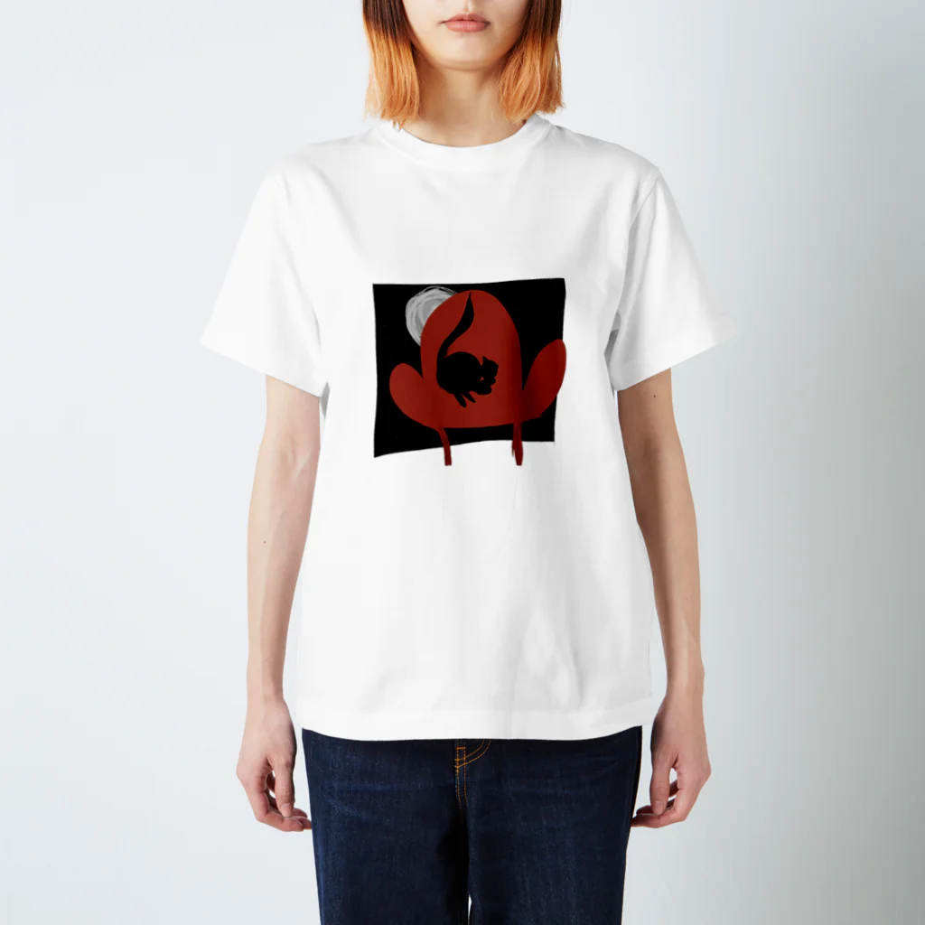 cats-houseのNight-red-CAT スタンダードTシャツ