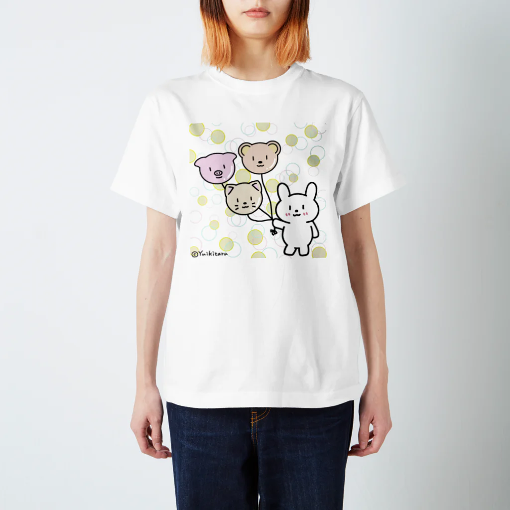 ゆいきたるの*うさぎ*風船 Regular Fit T-Shirt