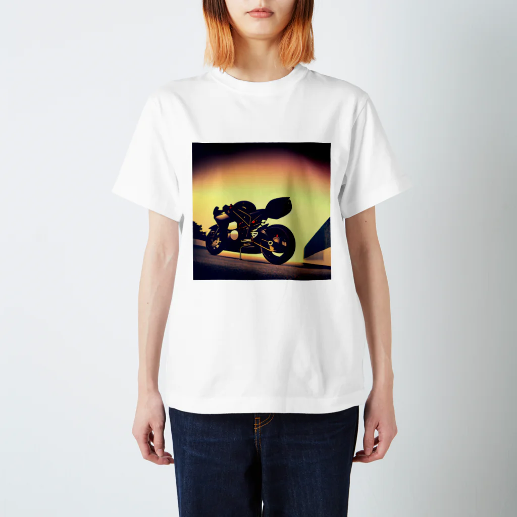 Starssevenの独創的なバイクプリント スタンダードTシャツ