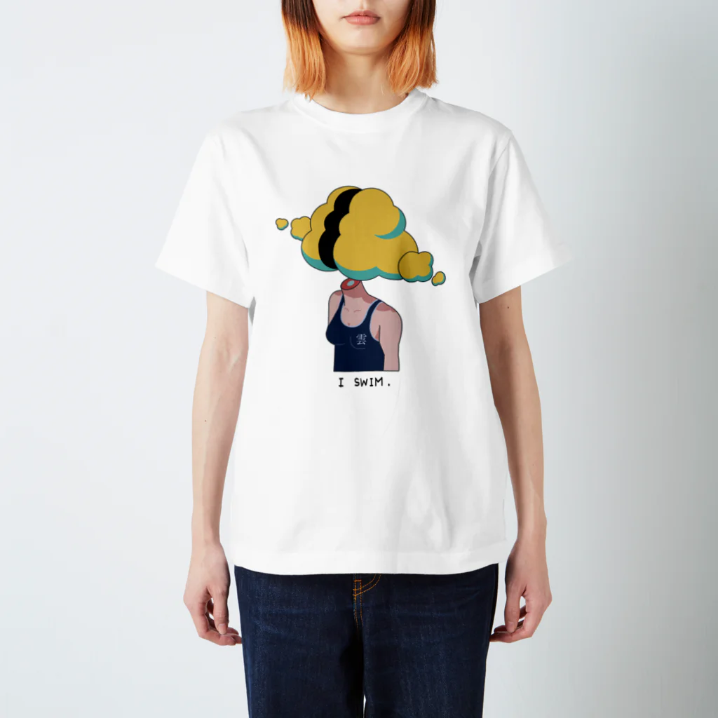 雲スタジオ (Studio Kumo)のCloud Lady 20 - I SWIM. - T shirts (English) スタンダードTシャツ