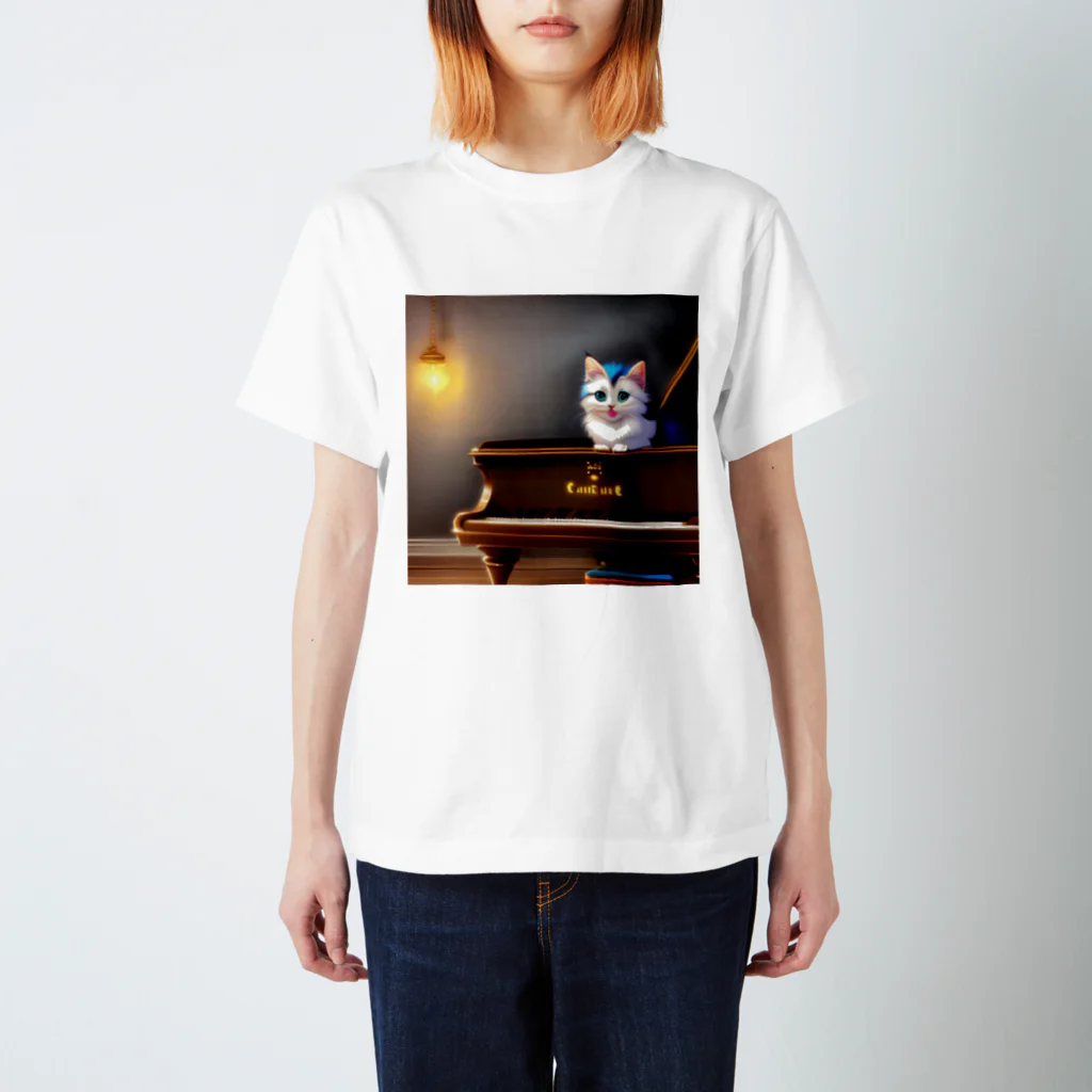 kitten pianistの子猫ピアニスト-2 スタンダードTシャツ