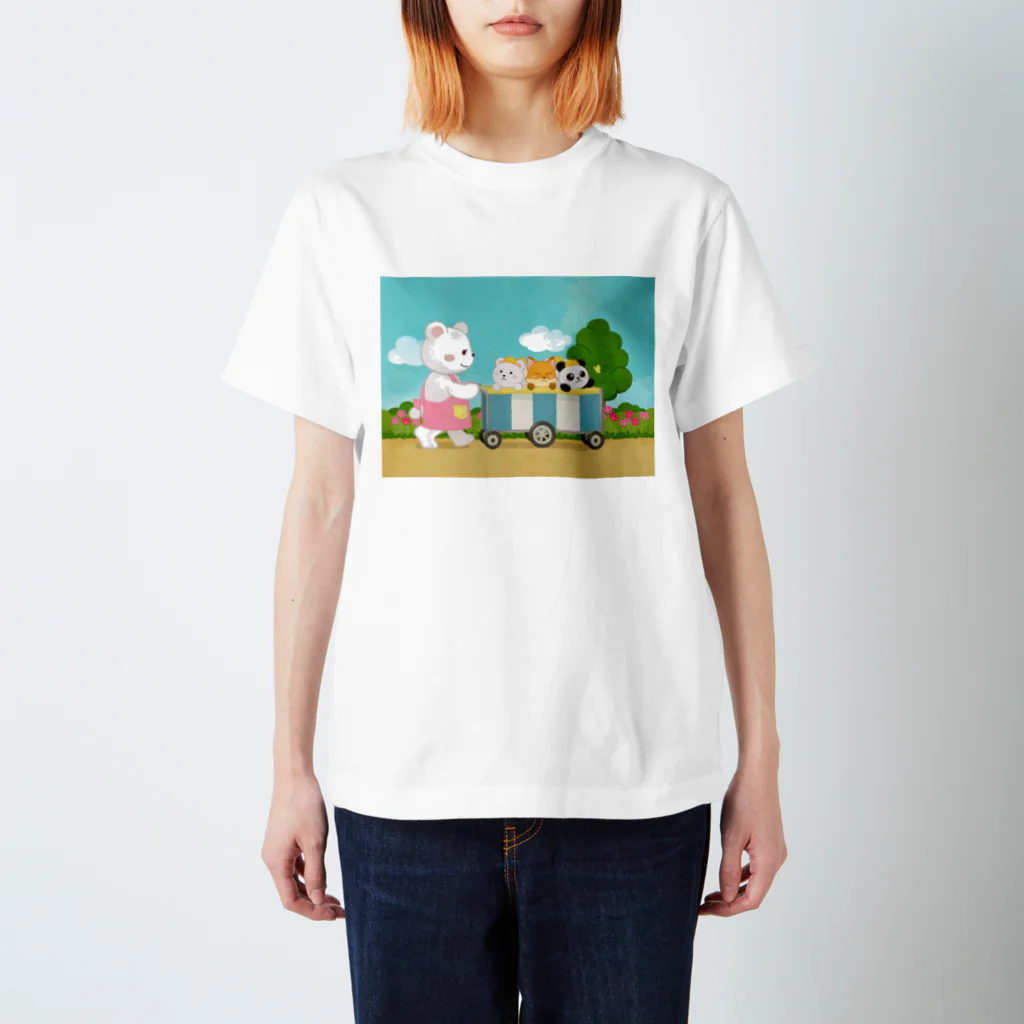 アプリコワークスのくまちゃん・みんなでお散歩 スタンダードTシャツ