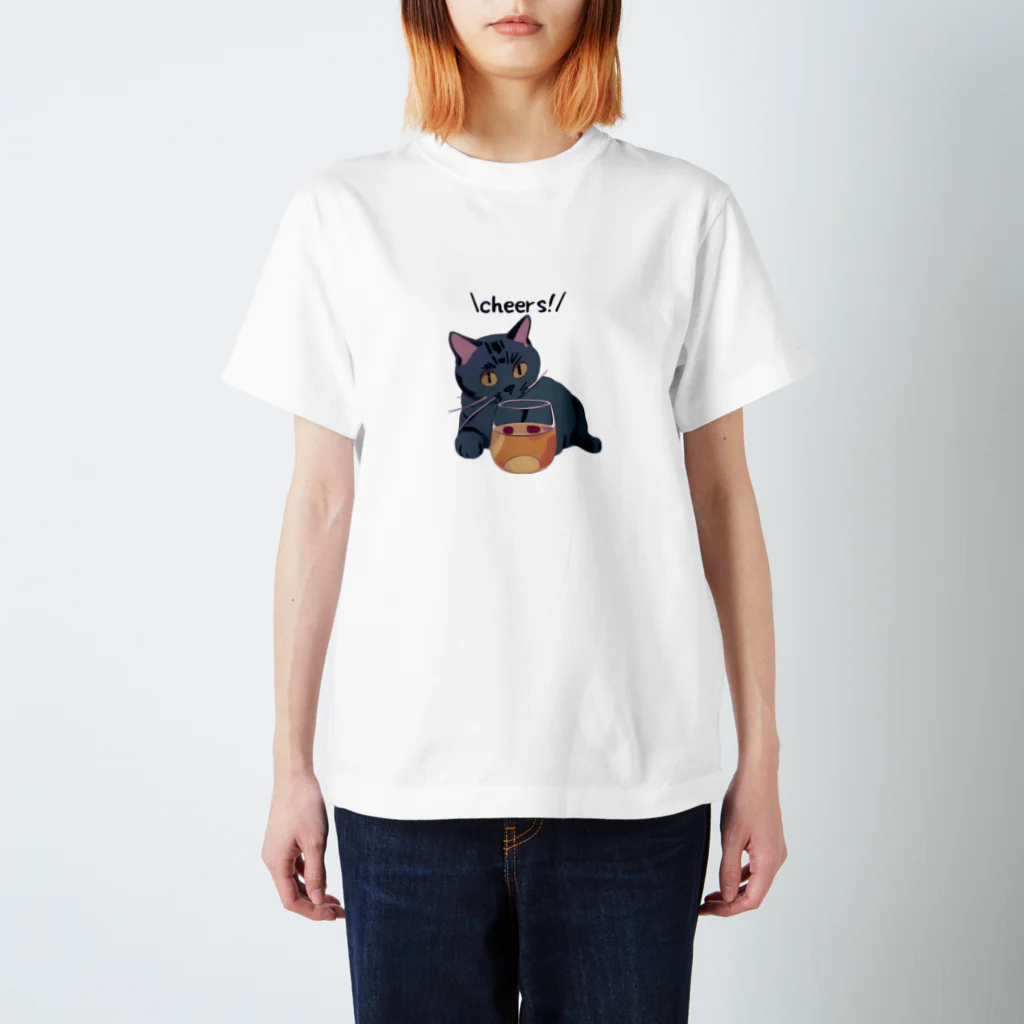 YDRの酔いどれにゃんこ Regular Fit T-Shirt