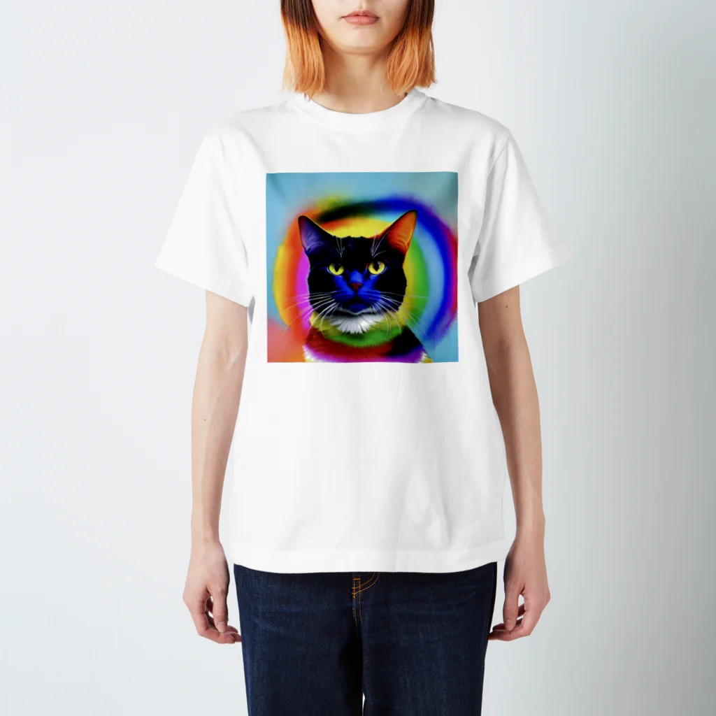 湊翔パパの趣味部屋の虹猫 Regular Fit T-Shirt