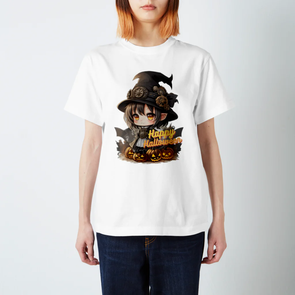 Design_Factory-Lのスチームパンク Girlハロウィンスタイル Regular Fit T-Shirt