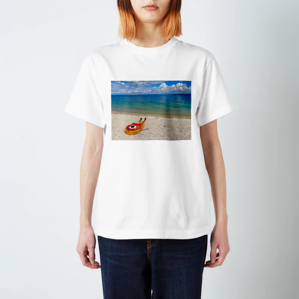 化けわらじ工房の琵琶湖の漂流物 Regular Fit T-Shirt