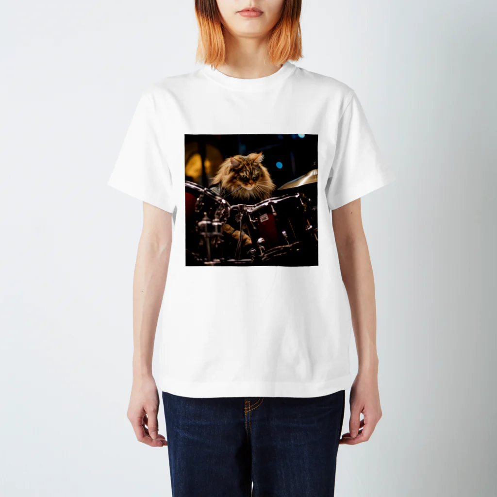 Gavi'sのメタルキャット オジー君　(ドラム) Regular Fit T-Shirt