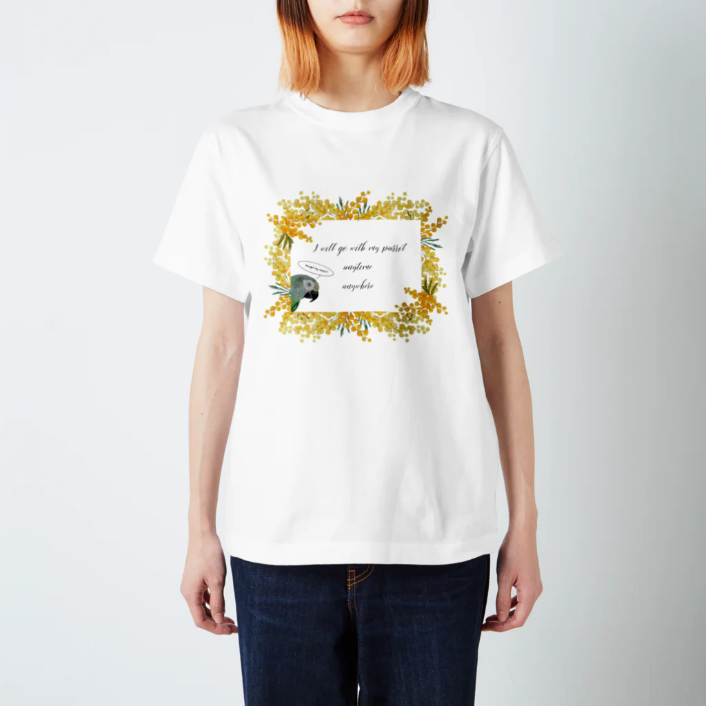 mariechan_koboの077 go with シモフリインコ  Regular Fit T-Shirt