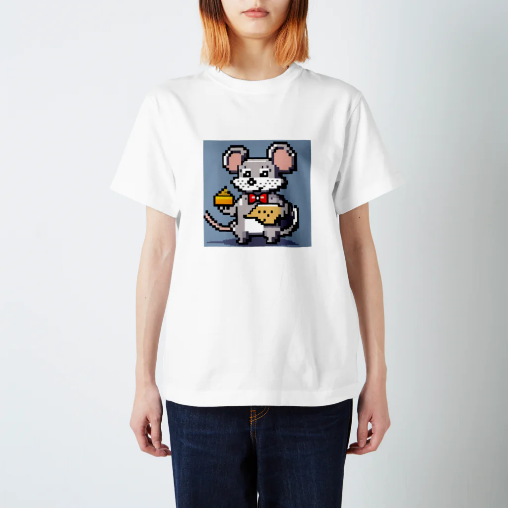 動物マニアのドット絵ショップのドット絵の可愛いネズミ君🐭🧀 Regular Fit T-Shirt