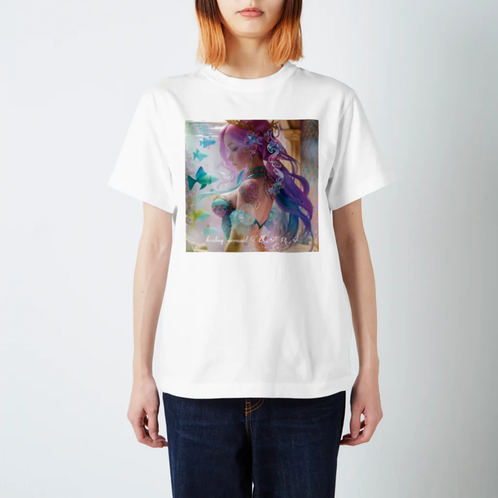 💖宇宙整体♪🌈♪こころからだチャンネル♪💖のhealing mermaid LARA Regular Fit T-Shirt